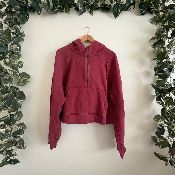 Lululemon Athletic Scuba Oversized Half Zip Hoodie Jacket Mulled Wine Sz XL/XXL - Picture 1 of 10